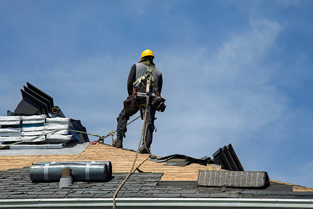 Professional Gutter Installation technician working in Newington, CT
